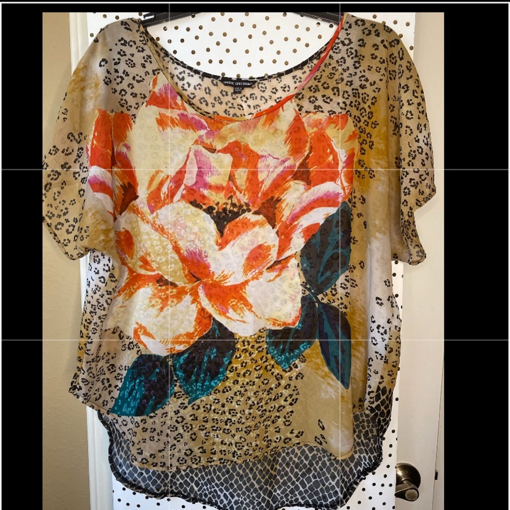 Unique Spectrum - Floral/Animal Print Blouse